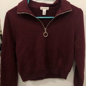 Maroon Quarter Zip Top